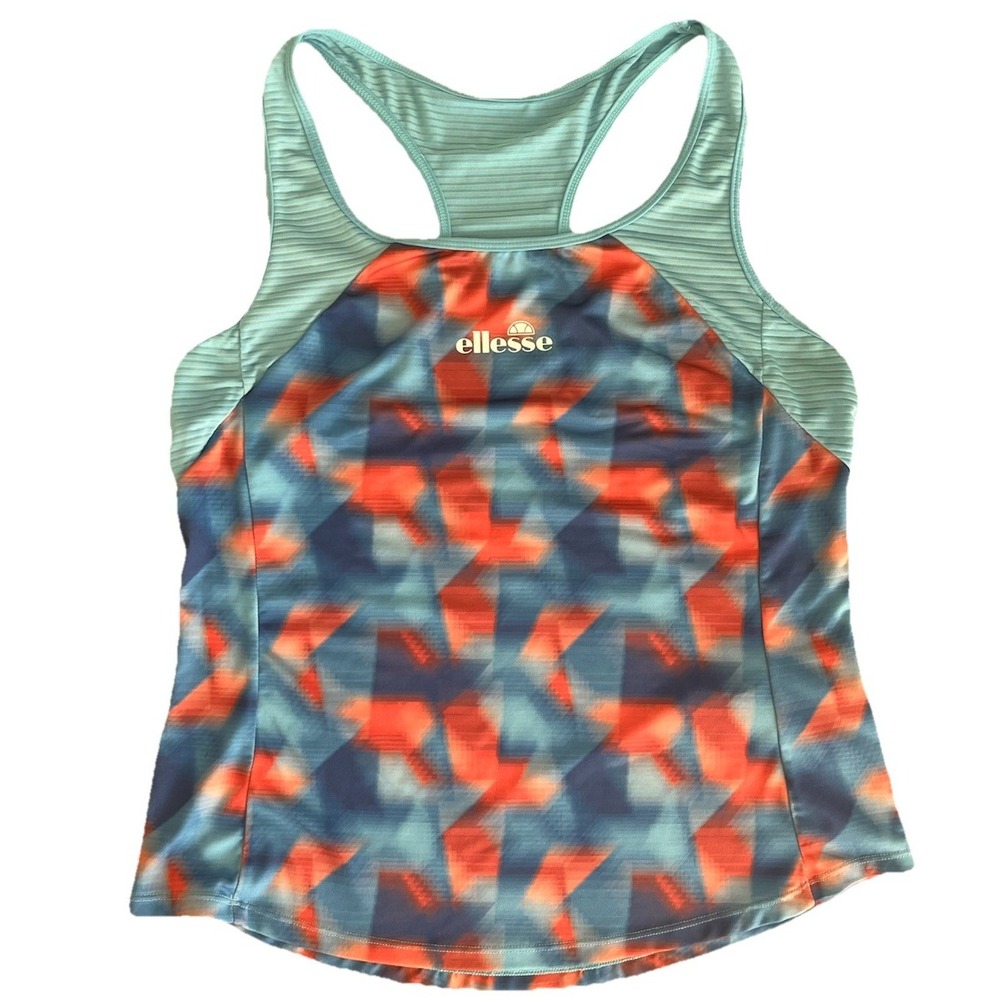Ellesse Tank Top Women's Tennis Golf Size Medium M‎ Green Orange Blue